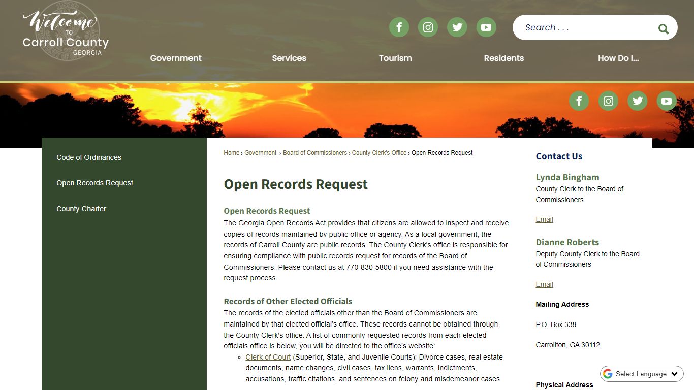 Open Records Request | Carroll County, GA - Official Website