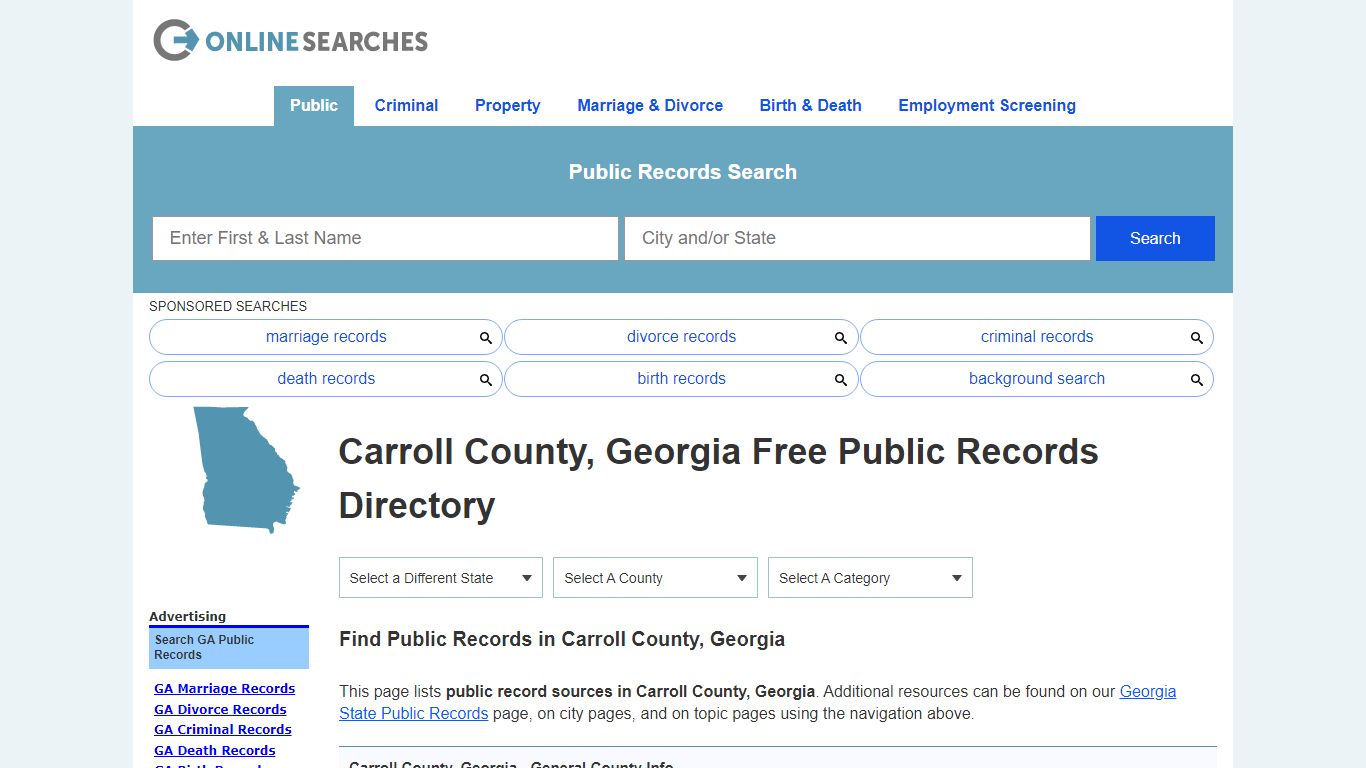 Carroll County, Georgia Public Records Directory