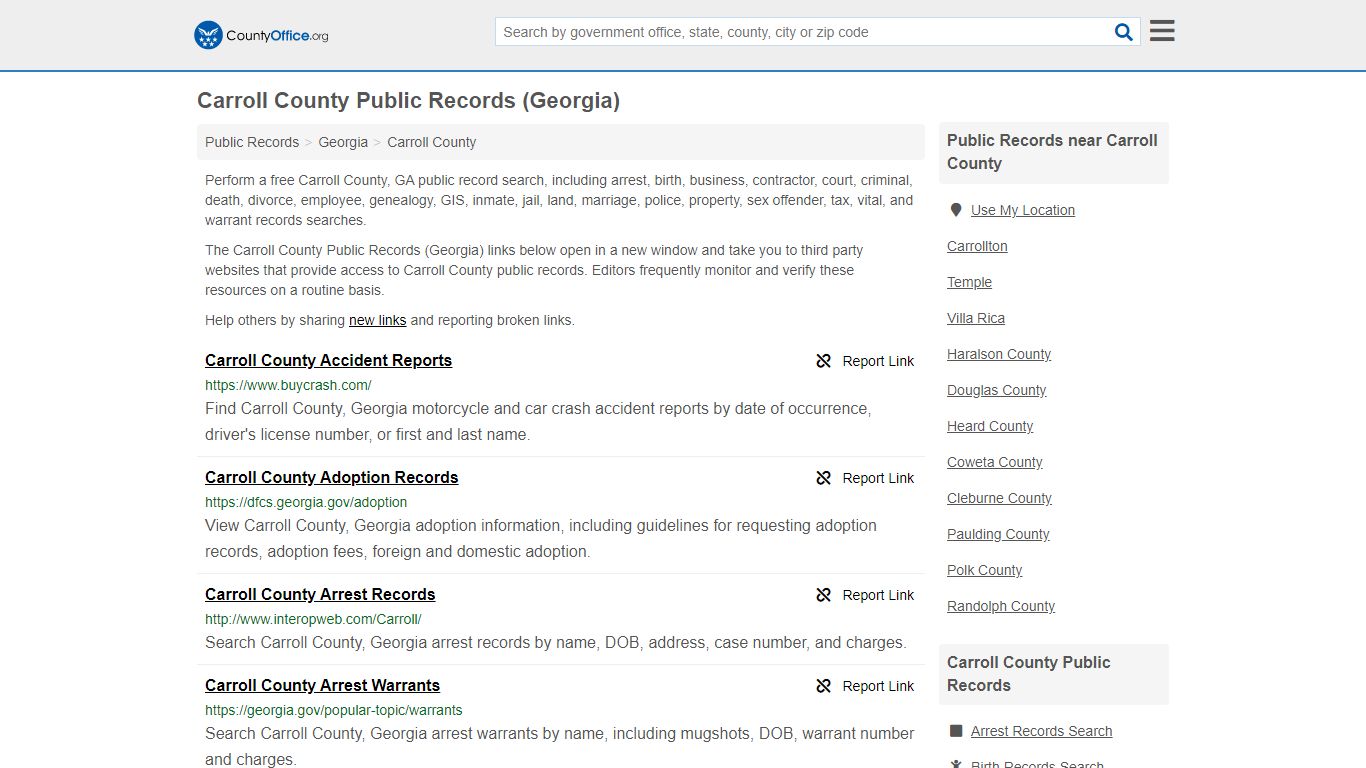 Public Records - Carroll County, GA (Business, Criminal ...