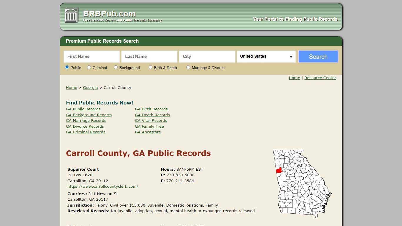 Carroll County Public Records | Search Georgia Government ...